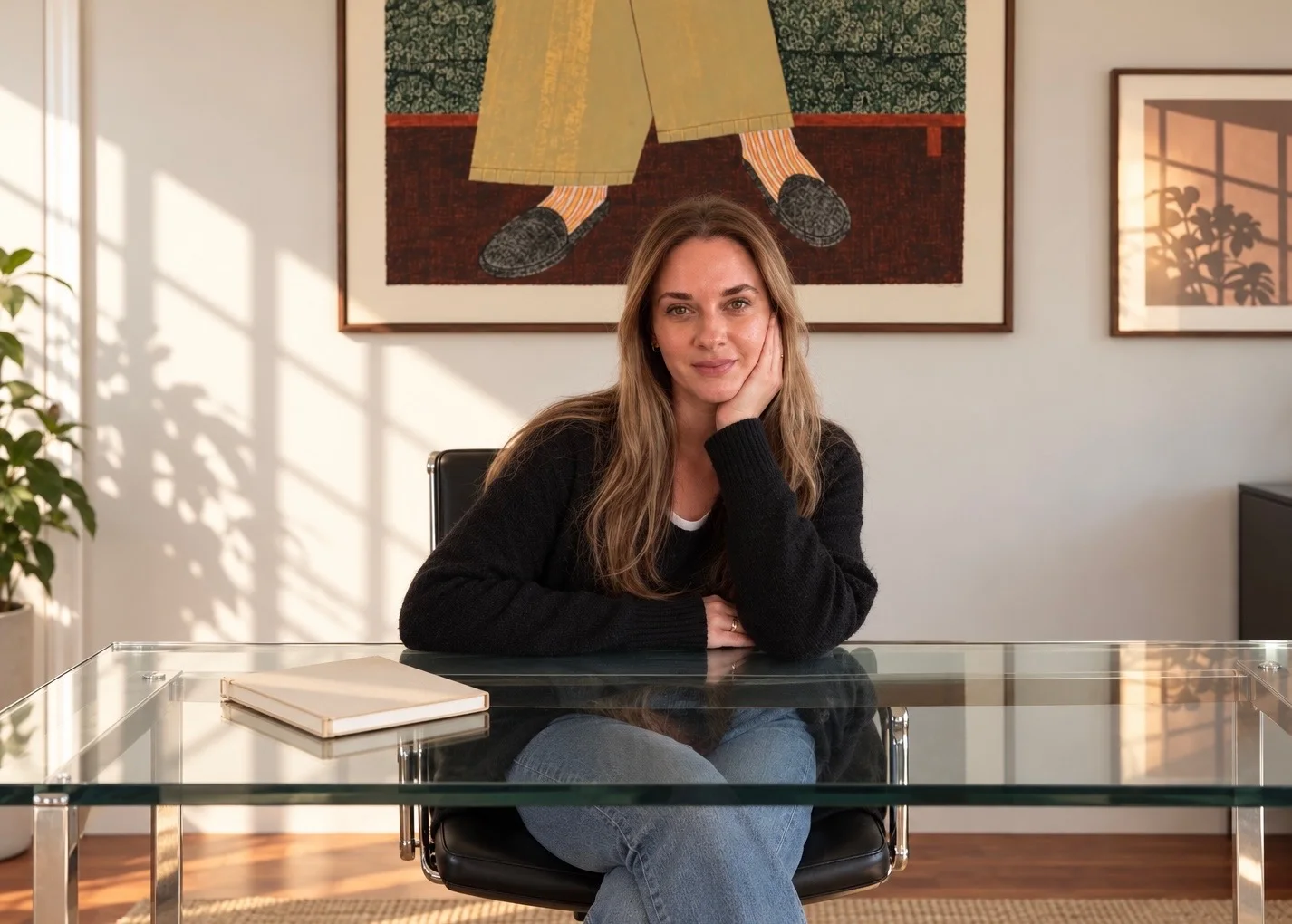 Fiona Simonian seated at a desk